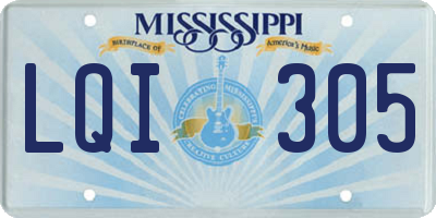 MS license plate LQI305