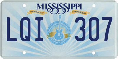 MS license plate LQI307