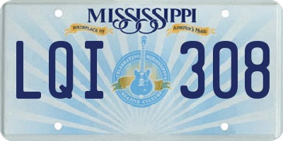 MS license plate LQI308