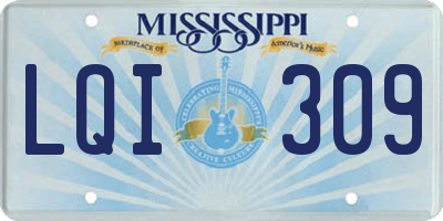 MS license plate LQI309