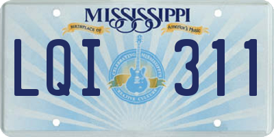 MS license plate LQI311