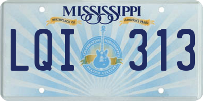 MS license plate LQI313