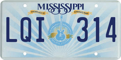 MS license plate LQI314