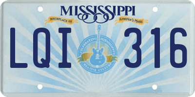 MS license plate LQI316
