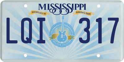 MS license plate LQI317