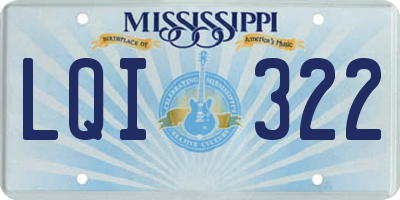 MS license plate LQI322