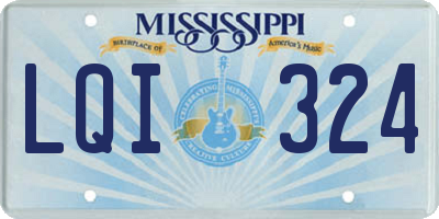 MS license plate LQI324
