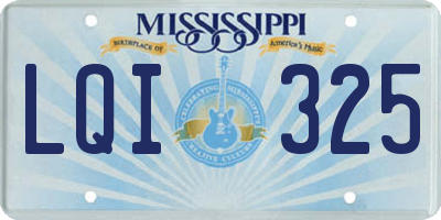 MS license plate LQI325