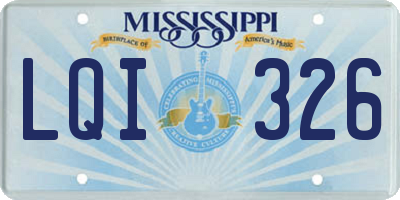 MS license plate LQI326