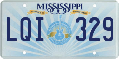 MS license plate LQI329