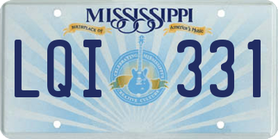 MS license plate LQI331