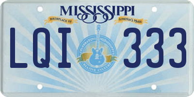 MS license plate LQI333