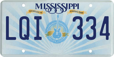 MS license plate LQI334