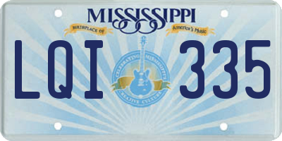 MS license plate LQI335