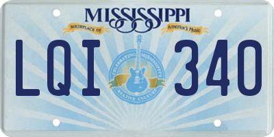 MS license plate LQI340