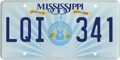 MS license plate LQI341