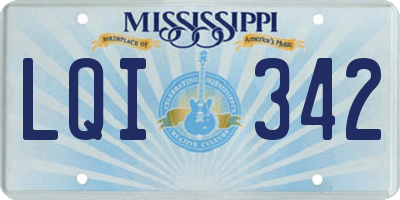 MS license plate LQI342