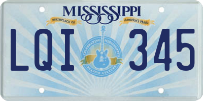 MS license plate LQI345