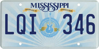 MS license plate LQI346