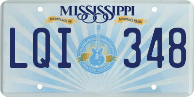 MS license plate LQI348