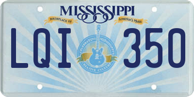 MS license plate LQI350