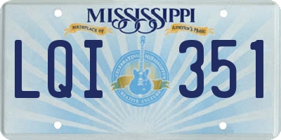 MS license plate LQI351