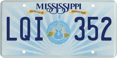 MS license plate LQI352