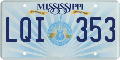 MS license plate LQI353