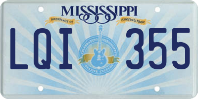 MS license plate LQI355