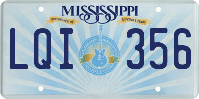 MS license plate LQI356