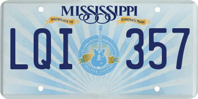 MS license plate LQI357