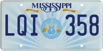 MS license plate LQI358