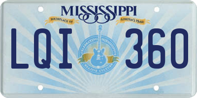 MS license plate LQI360