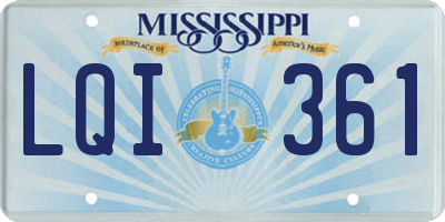 MS license plate LQI361