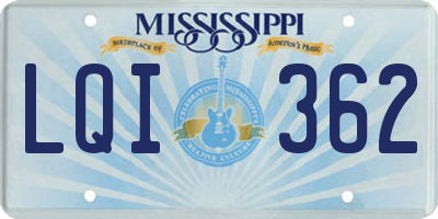 MS license plate LQI362