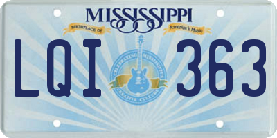 MS license plate LQI363