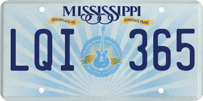 MS license plate LQI365