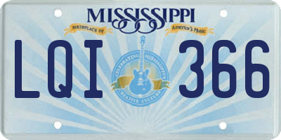 MS license plate LQI366