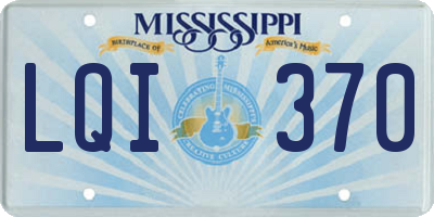 MS license plate LQI370