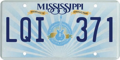 MS license plate LQI371