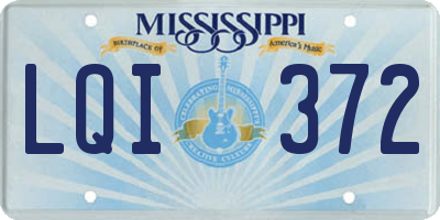 MS license plate LQI372