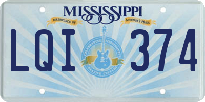 MS license plate LQI374