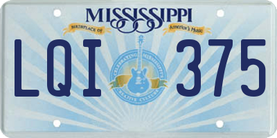 MS license plate LQI375