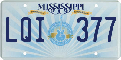 MS license plate LQI377