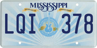 MS license plate LQI378