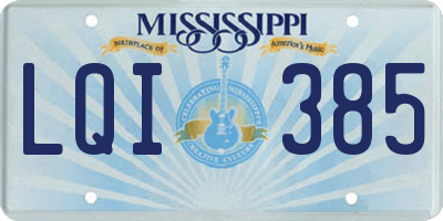MS license plate LQI385