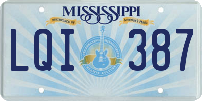 MS license plate LQI387