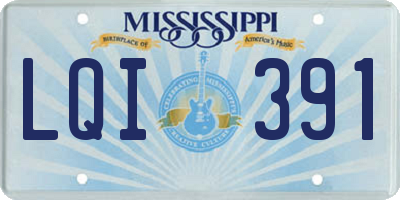 MS license plate LQI391