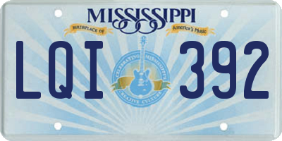 MS license plate LQI392