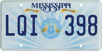 MS license plate LQI398